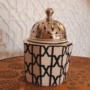 Handcrafted Wooden <b>Bakhoor</b> <b>burner</b> with Brass Inlay Perfect for Traditional Arabic Incense Burning and Home Decoration - Product Image 3