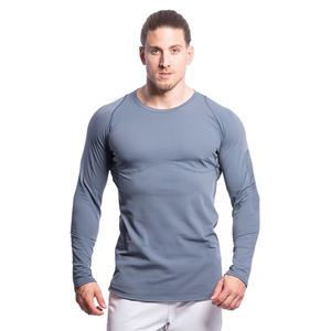 Top vente hommes demi manches Compression Gym Fitness éruption cutanée confortable solide imprimé décontracté Polyester respirant tricoté - Product Image 1