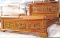 Camas de muebles de lujo antiguos de madera con mesa auxiliar Material de la mejor calidad Diseño de cuentas Decoración de muebles de males