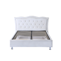 Lit plateforme rembourré avec tête de lit capitonnée en losanges, matelas taille KING et 2 tiroirs de rangement – Vente directe fournisseur
