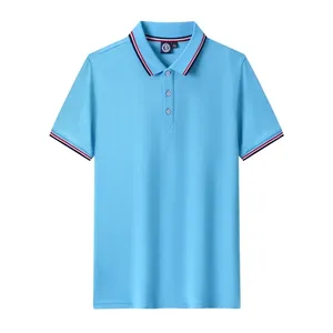 POLO de manga corta de 220g 100% poliéster Casual estampado de leopardo bordado decoración botón longitud Camiseta corta para hombres - Product Image 3