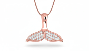 จี้หางปลาวาฬเพชรหรูหรา ทองคำขาว 18K ประดับเพชรแท้ธรรมชาติ ดีไซน์สง่างาม แรงบันดาลใจจากมหาสมุทร ของขวัญเครื่องประดับชั้นดีสำหรับผู้หญิง - Product Image 4