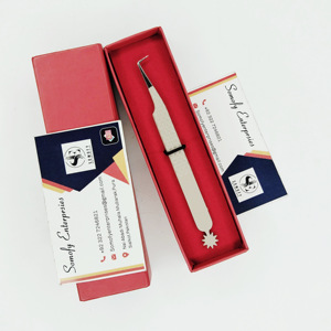 แหนบสำหรับต่อขนตาแบบกำหนดเองที่แข็งแกร่งบางตรงปริมาณ90องศาสแตนเลสทนทานติดฉลากส่วนตัว - Product Image 2