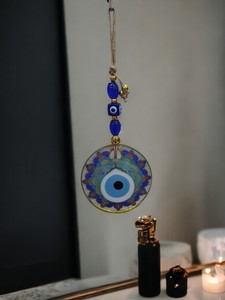 Ojo Turco DAFNI de 11 CM, Hecho a Mano, con Relieve, Magnético, de Vidrio, Decoración Tradicional para Pared - Product Image 4