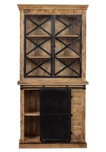 Công Nghiệp Cổ Điển Rắn Xoài Gỗ Sắt Tự Chọn Tủ Cửa Trượt Ngăn Kéo Glass Bảng Điều Chỉnh Cho Khách Sạn Ăn Uống Nhà Trang Trại Sống - Product Image 3