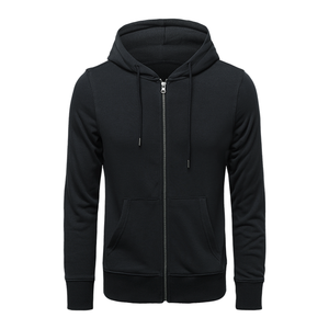 Sudadera con capucha talla grande para Hombre | Sudadera de mezcla de algodón con cremallera completa y bordado personalizado OEM - Product Image 5
