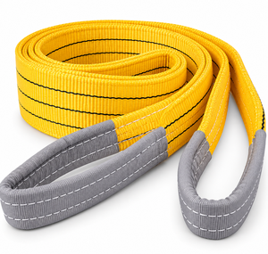 Eslinga de Elevación Plana de 3 Toneladas, Certificada CE, de Alta Resistencia, de Poliéster Amarillo Suave, con Ojales - Product Image 1