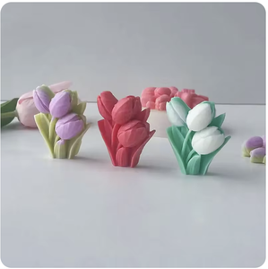 Tulipe Fondant Fleur Moule De Cuisson DIY Simulation Fleur Voiture Parfum Pierre Plâtre Silicone Moule - Product Image 6