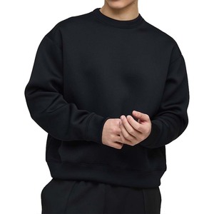 Sudaderas lisas básicas, sudadera bordada con cuello redondo, sudaderas con capucha personalizadas para hombre, sudaderas negras para hombre, mezcla de algodón - Product Image 1
