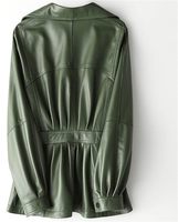 Großhandelspreis Damen Maßgeschneiderter Echtleder-Trenchcoat Hochwertige Denim-Schaffell-Jacke mit Reißverschluss Schnelltrocknend Neuestes Design Mantel
