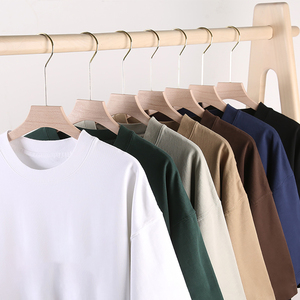 Camisetas de alta calidad para hombre, camisetas de manga corta de verano de gran tamaño sólidas de algodón 100% de peso pesado para hombre - Product Image 6