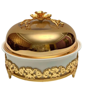 Ensemble de marmites avec design en cuivre lin fabriqué avec des matériaux de haute qualité avec couvercle Casseroles luxueuses de couleur argent - Product Image 5