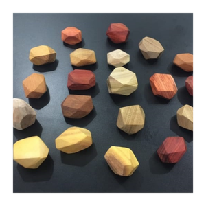 Jouet d'empilage de roche en bois fait à la main Montessori, pierres d'équilibre de roche en bois durables pour le jeu éducatif des tout-petits - Product Image 4