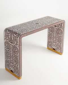 โต๊ะข้างคอนโซลฝังกระดูกสไตล์โมเดิร์นเฟอร์นิเจอร์บ้านทำจากเรซินสำหรับห้องนั่งเล่นและห้องนอน - Product Image 1