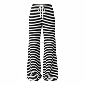 Pantalon palazzo imprimé style bohème pour femme, taille élastique, jambe large, respirant, en spandex/polyester - Product Image 2