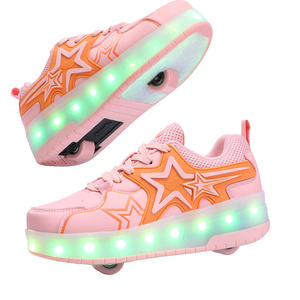 LED調節可能点滅式小型ローラースケートシューズ 女の子用 キッズローラースケートシューズ - Product Image 2