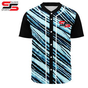Vente en gros d'usine Maillot de baseball décontracté pour femmes d'été Col en V Bouton 100% polyester Personnalisable Maillot de softball pour adultes - Product Image 5