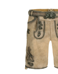 Asequible para hombre tradicional alemán Trachten Oktoberfest Attire Bavarian Lederhosen hecho de cuero de ante de cabra - Product Image 5