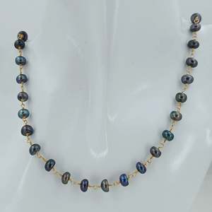 Collier artisanal en argent sterling 925 avec perle d'eau douce noire, style bohème, pierre de naissance de juin, cadeau idéal pour son anniversaire - Product Image 2