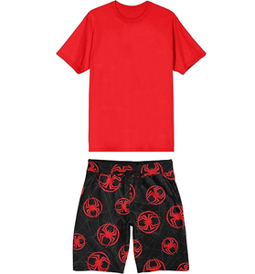 Traje deportivo de verano de dos piezas con estampado personalizado de fábrica para hombre, Conjunto de camiseta y pantalones cortos transpirables de manga corta para Fitness - Product Image 1