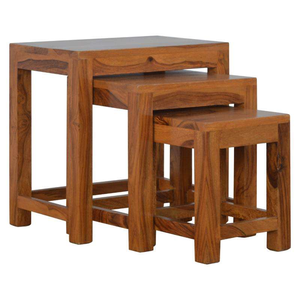 Industrial Rustic Wooden Top Stacking Nesting Coffee <b>Table</b> Set of 3 End <b>Side</b> <b>Tables</b> Set Living Room <b>Sofa</b> <b>Table</b> from India - Product Image 2