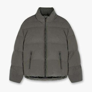 Veste matelassée en toile enduite pour homme, style tendance 2024, vente en gros, hiver, imperméable, à capuche, avec logo imprimé - Product Image 3
