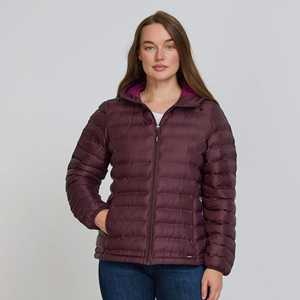 <b>Women</b> Maroon Padded Autumn Short Winter Jacket Warm Hooded Outerwear <b>Lightweight</b> Puffer <b>Coat</b> Button Front Cozy Style Daily Cold - Product Image 3