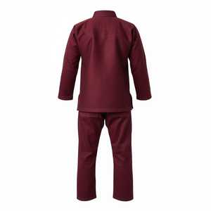 Conjuntos de Uniformes de Judo Unisex Color Borgoña, Kimono de Jiu Jitsu Brasileño Ligero, Modal Transpirable y Duradero para Entrenamiento de Artes Marciales - Product Image 2