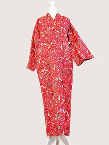 Bata Larga Estampada Floral para Mujer, Manga Larga, Cuello Vuelto, 100% Algodón Suave, Estilo Casual de Primavera, Cierre con Cordón - Product Image 5