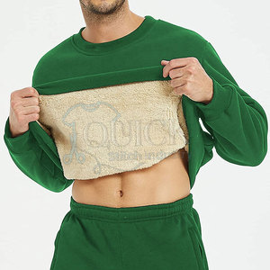 Sweat-shirt en molleton sherpa décontracté d'hiver avec logo personnalisé, de haute qualité, respirant, écologique, tissu en coton mélangé pour hommes, OEM ODM - Product Image 4