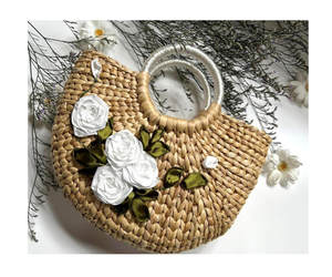 DIY mujeres Sling bolsos hechos a mano africano Vietnam playa tejida Bali Waterjacinto bolsa - Product Image 1