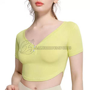 T-shirt de sport en coton pour femme, couleur unie, design simple, manches courtes, pour l'été, logo personnalisé, grande taille, streetwear, automne - Product Image 2