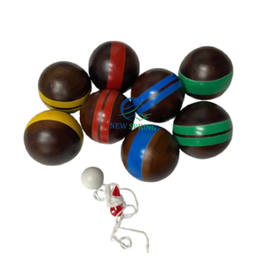 Ensemble de boules de pétanque en bois artisanal de qualité supérieure - Jeu de plein air en bois dur du Vietnam avec sac - Product Image 6