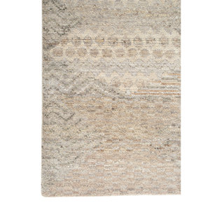 Erbe Hand Knotted <b>Wool</b> Rugs Beige <b>Brown</b> Geometric for Home Living Hallway Entryway Rectangle Puzzle Design for Teens-AKWL-1884 - Product Image 4