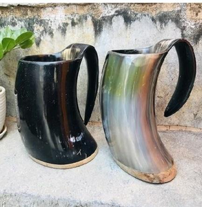 Meilleure qualité tasses en corne de buffle artisanat naturel de l'Inde-Viking Horn Mug par Apex Align - Product Image 1