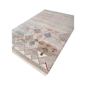 Tapis Manchaha noué à la main en laine et soie de bambou, motif géométrique gris et noir, 10 mm, pour la maison, le couloir, la chambre, forme rectangulaire - Les-2501 - Product Image 2