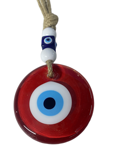 SNB0701 Wholesale 7cm <b>Red</b> <b>Glitter</b> Glass Evil Eye Amulet, Handmade Turkish Nazar Boncugu Wall Hanging, Home Protection Charm Wedd - Product Image 5