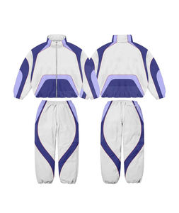 Veste coupe-vent de haute qualité 100% nylon, pantalon élastique 2 pièces et panneaux de veste à col, ensemble de survêtement coupe-vent pour homme - Product Image 6