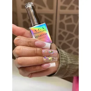 Esmalte de Uñas en Gel Reflectante de Alta Calidad A.G.A # 2 Muestras Gratis de Gel UV para Uñas Efecto Ojo de Gato Dorado, Sólido de Alto Brillo para Lámpara LED - Product Image 2