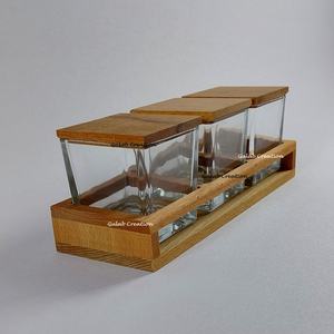 ชุดโหลเก็บผลไม้แห้งทำจากอะคริลิคใสหรูหราพร้อมถาดไม้ตกแต่งสำหรับเคาน์เตอร์ห้องครัวและใช้เป็นของขวัญ - Product Image 3