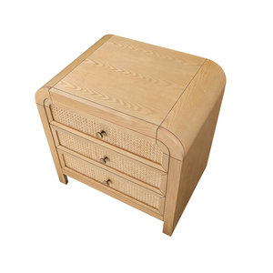 โต๊ะข้างเตียงทำจากไม้เนื้อแข็งขนาด26นิ้วพร้อมที่เก็บของแบบปรับได้สำหรับห้องนอนหรือห้องนั่งเล่นไม้เอ็มดีเอฟ - Product Image 4