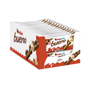 Vente en gros de barres de chocolat Kinderr Bueno, saveurs assorties, chocolat au lait classique, chocolat blanc et chocolat noir, en palettes mixtes. - Product Image 3