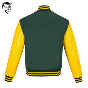 Chaqueta universitaria de lana para hombre OEM con tela de lona | Cuello de camisa personalizado Estilo Letterman de béisbol | Disponible en cualquier color y tamaño - Product Image 2