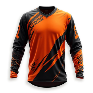 Jersey de Carreras de Motocross de Manga Larga Unisex, Cómodo y Personalizado, Transpirable, 100% Poliéster, Impresión Digital, Ropa de Automovilismo - Product Image 5