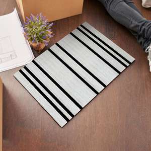 Vintage Pattern Printed <b>Rug</b>, White & Black Moroccan Design, Turkish Non-Slip Carpet,With Pile Soft <b>Rug</b> - Product Image 3