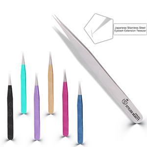 Pinces à cils personnalisées avec logo, pinces professionnelles pour extensions de cils, pinces courbées, droites, pour volume et isolation, en acier inoxydable, OEM - Product Image 2