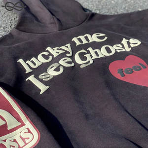 Haute Qualité Poudre 3D Puff Imprimer Pull Décontracté Sweat À Capuche Sans Fil Sweat À Capuche Personnalisé Blanc Imprimé Sweat À Capuche Surdimensionné Streetwear - Product Image 5