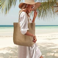 Sacs de plage en paille pour femmes, grand sac de plage, sac à main tissé, sac à bandoulière pour l'été