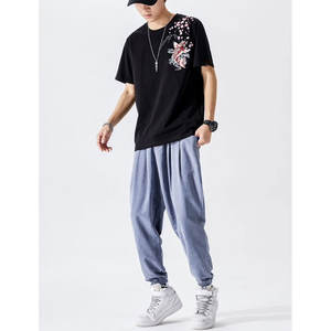 T-shirt brodé en coton 100% lourd en gros, design personnalisé, séchage rapide pour le fitness, t-shirt brodé personnalisé - Product Image 6