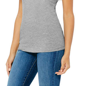 Airlume-Camiseta entallada para mujer, Camiseta de algodón 100% de longitud corporal más larga con cinta para los hombros y anillo tejido, 4,2 oz - Product Image 5